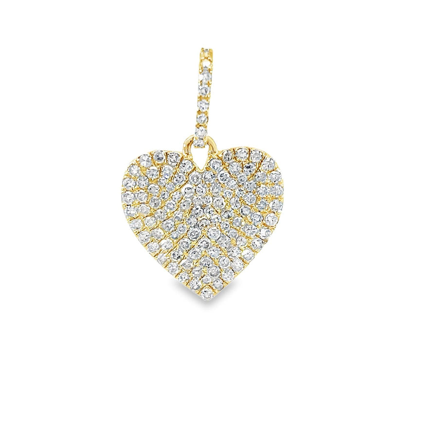 Gold Heart Pendant with Pave Diamonds