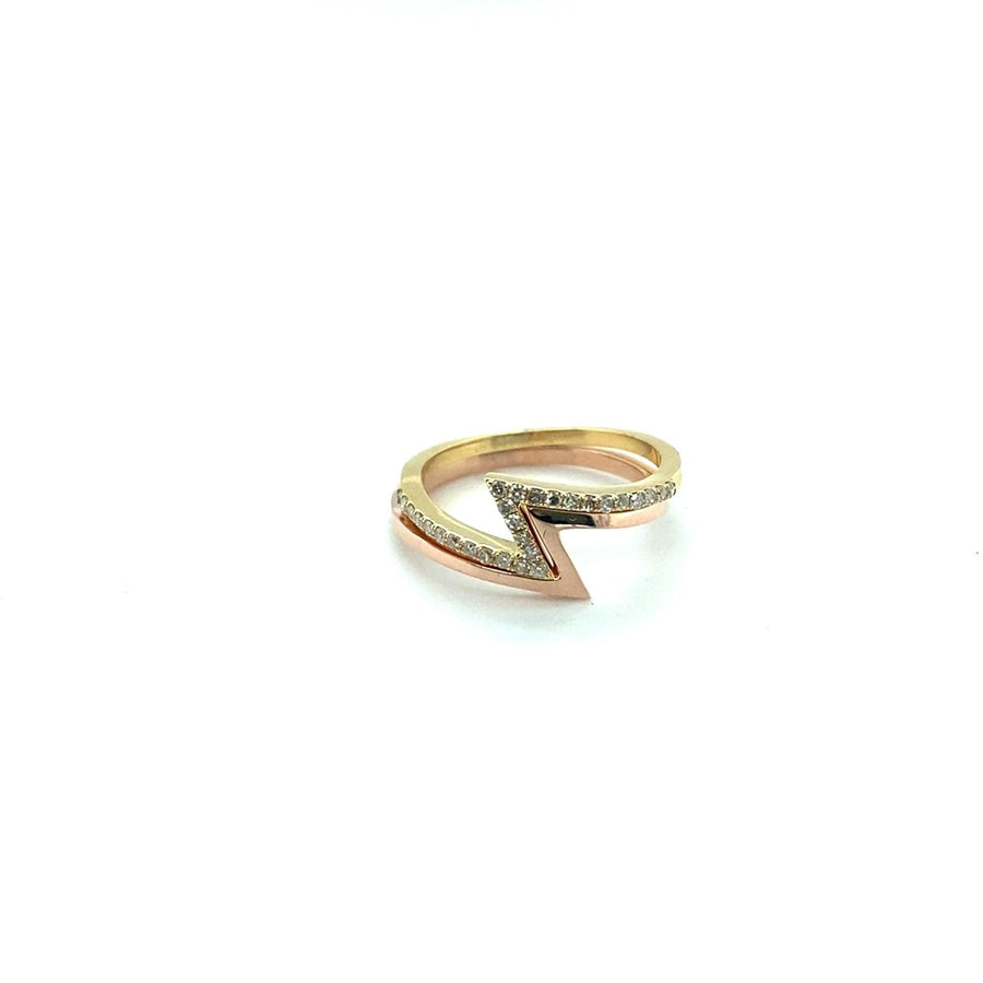 Lightning Bolt Stacking Ring - Pair