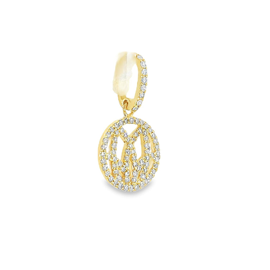 Gold Lotus Pendant with Pave Diamonds