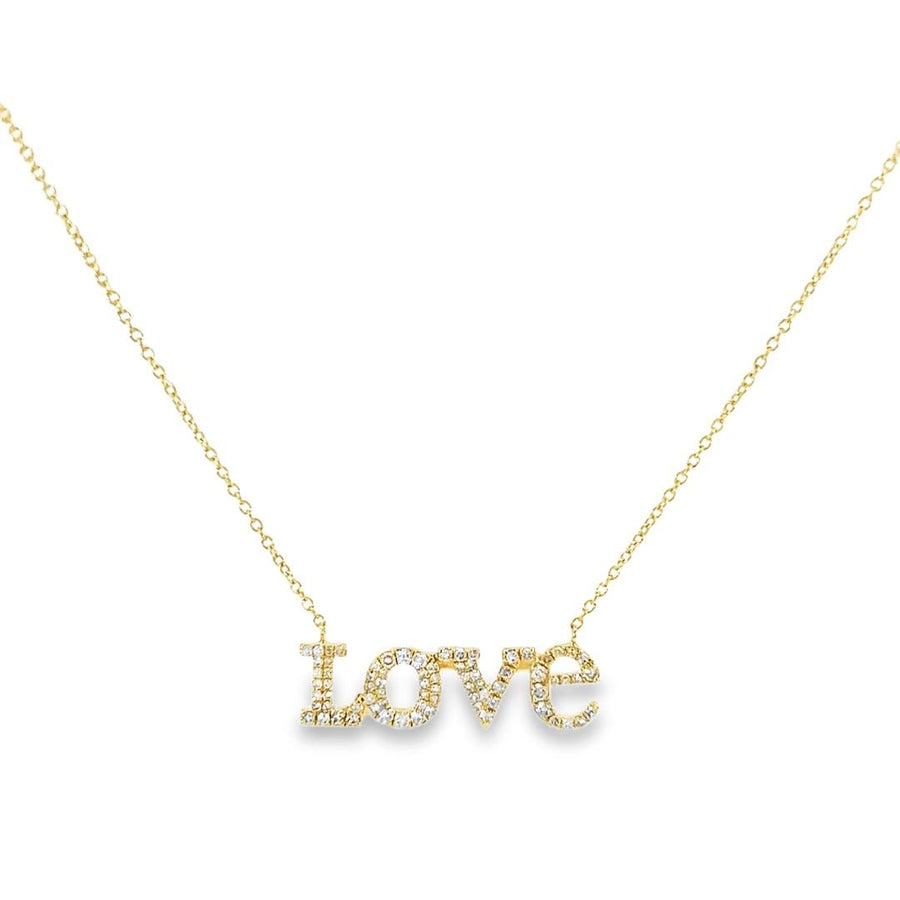 Love Gold Necklace with Pave