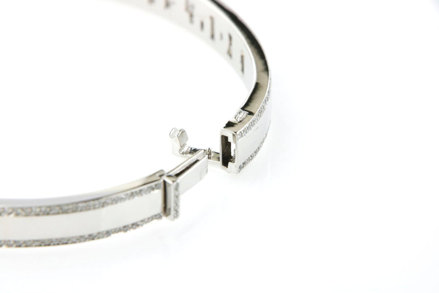 Gratitude Bangle with White Diamonds - Made to order