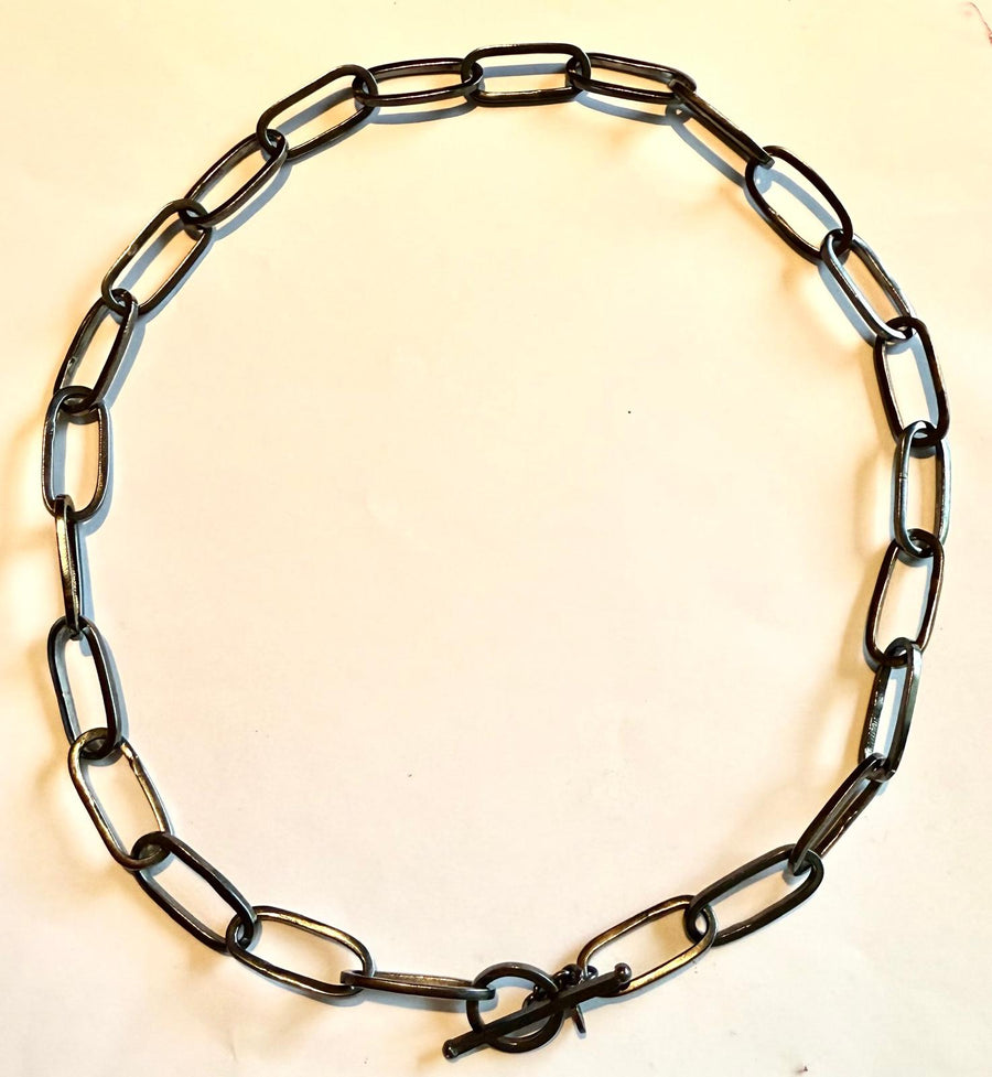 Silver Paper Clip Necklace (17 inch)