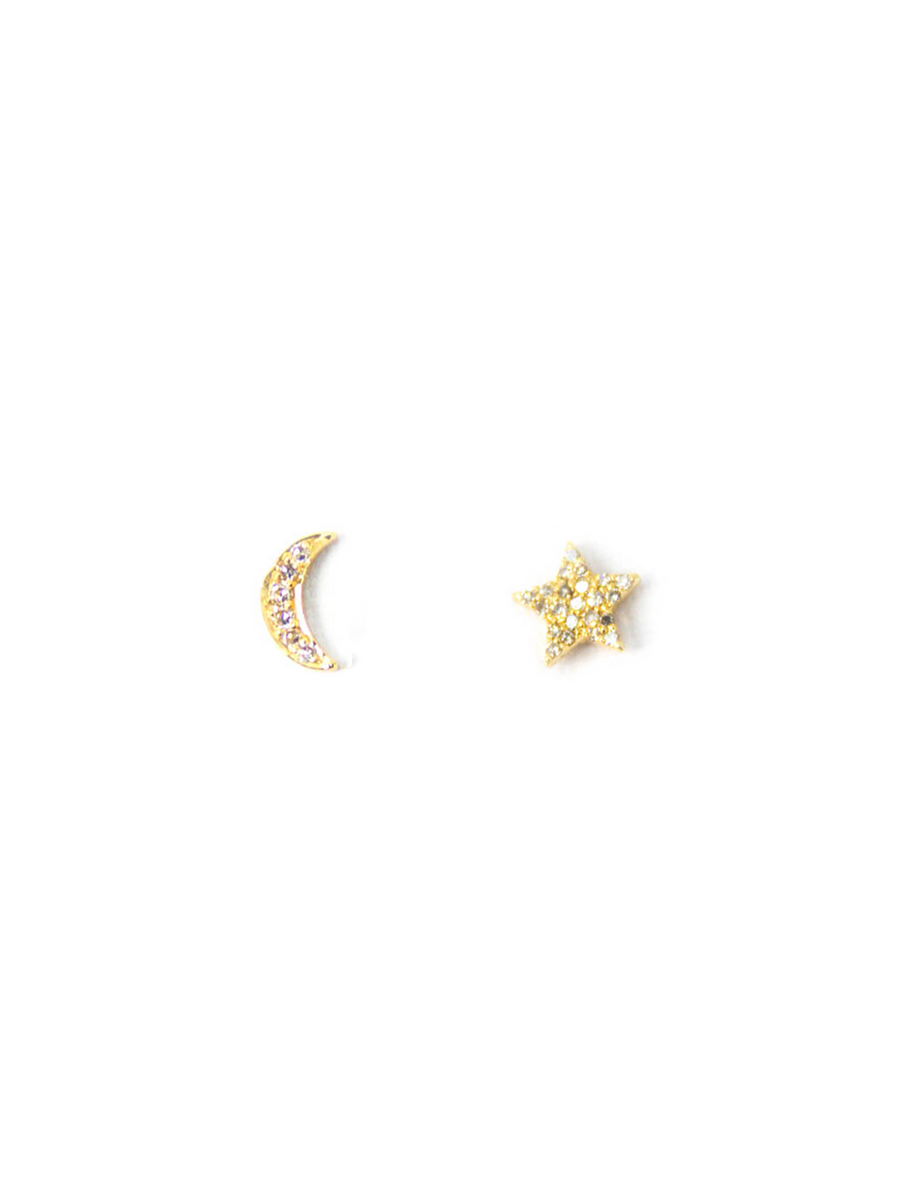 Studded Star & Moon Earrings